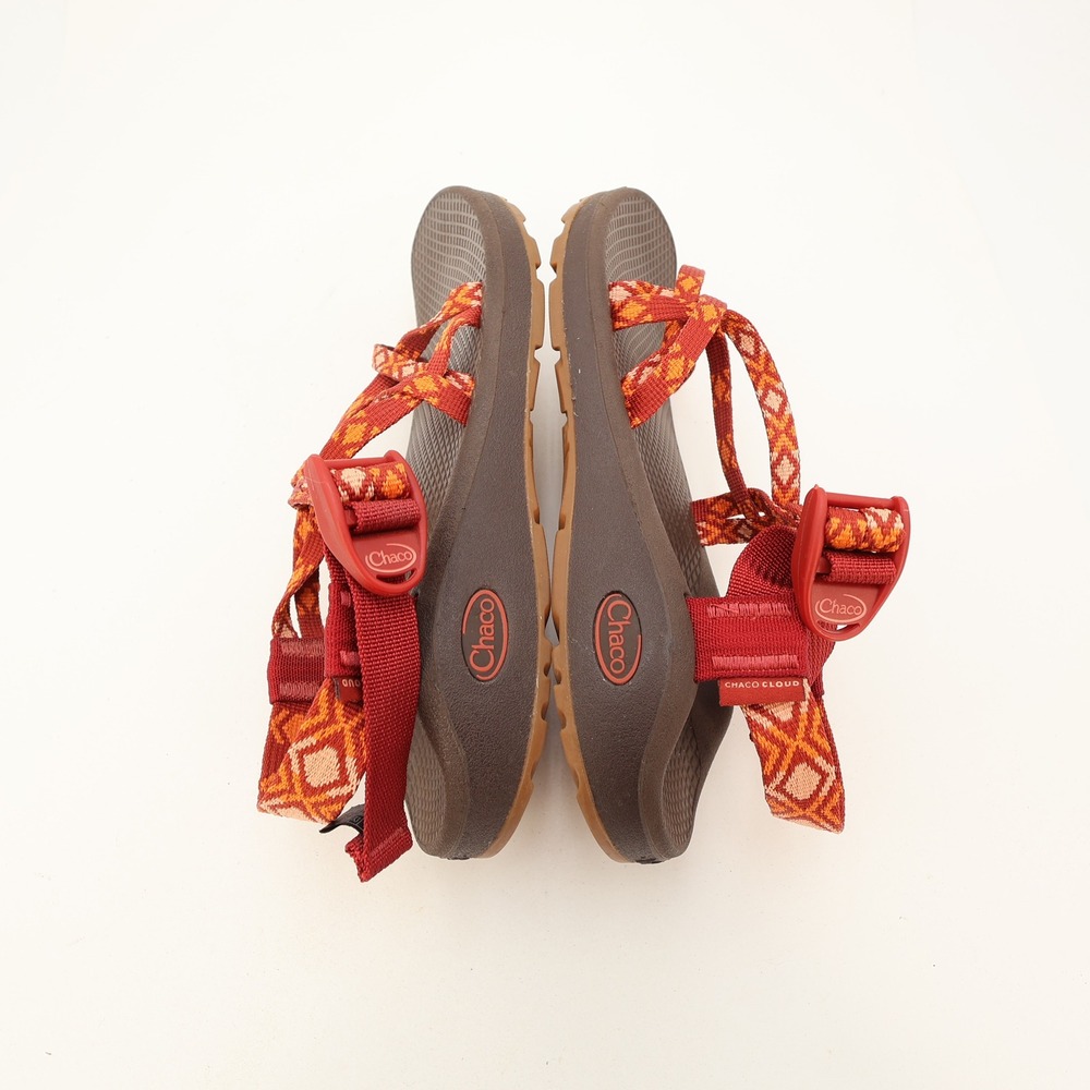 Chaco Z/Cloud X2 Womens 8 Sandals Red Orange Geometric Strappy J106506 - Picture 10 of 13
